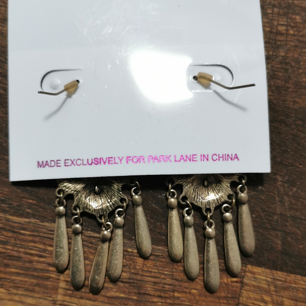 Park Lane Black and Gold-tone Dangle Earrings - Picture 2 of 2